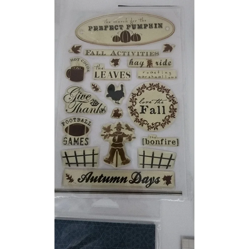 Fall Winter Scrapbooking Ephemera Stickers Cardstock Embellishments‎ Craft Lot